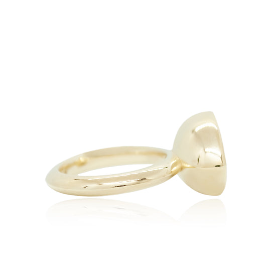 Green Quartz Trillion Bud Ring
