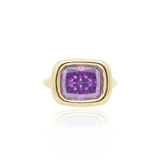 Amethyst Square Bud Ring