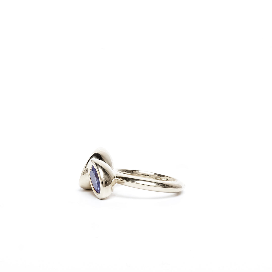 Violet Two Stone Oval Bud Ring