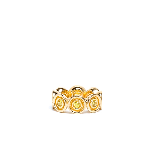 Yellow Sapphire Flora Band Ring