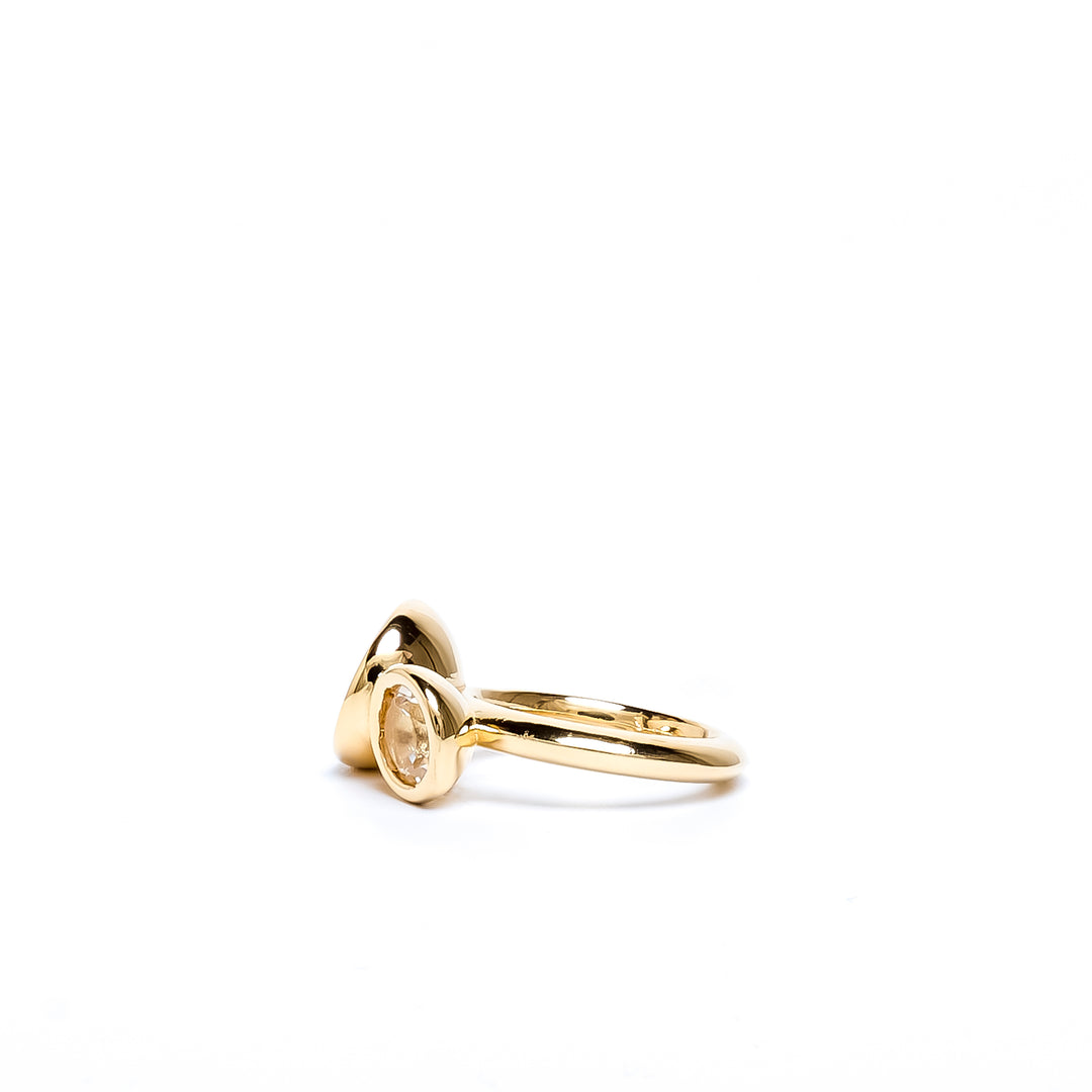 Yellow Two Stone Bud Ring