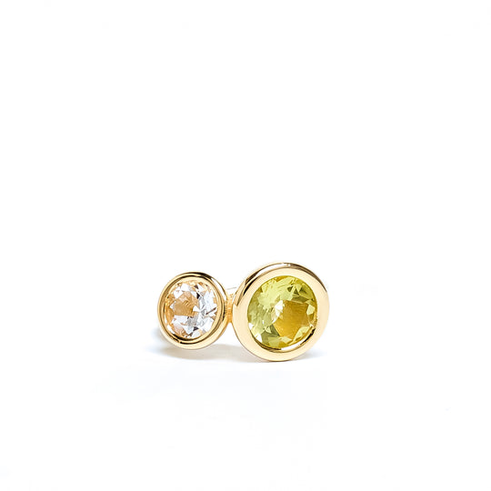 Yellow Two Stone Bud Ring