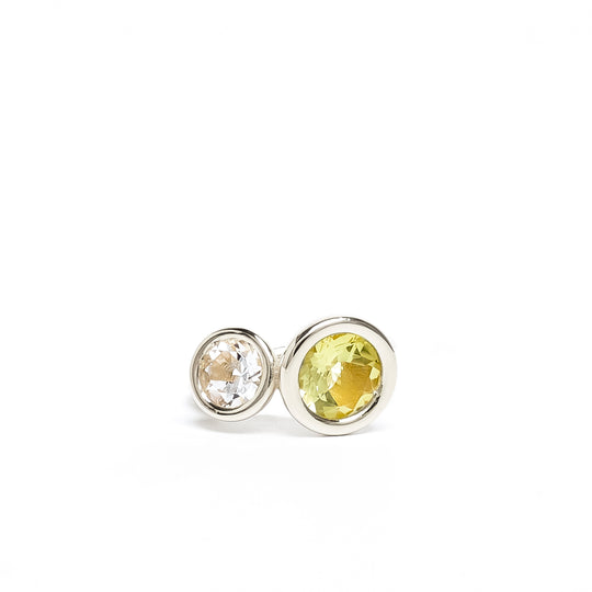 Yellow Two Stone Bud Ring