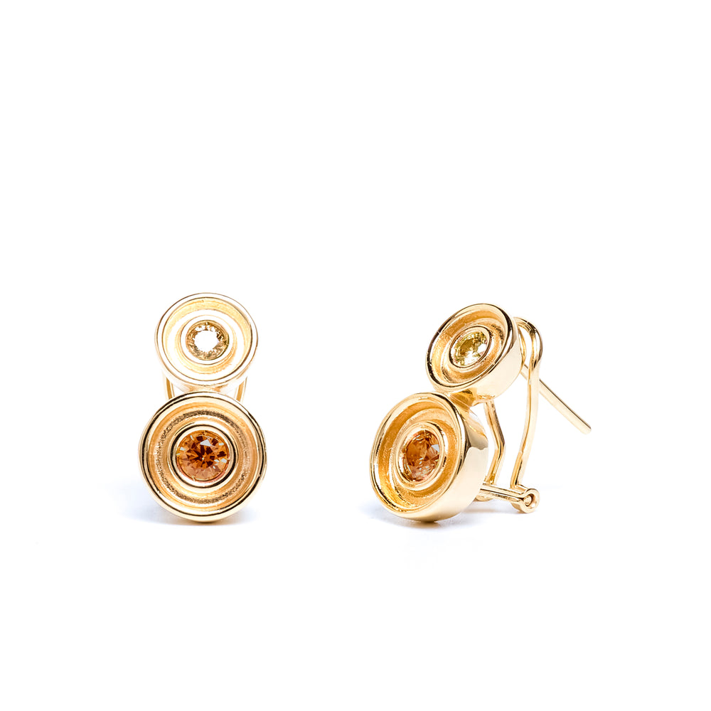 Yellow Two Stone Flora Earrings