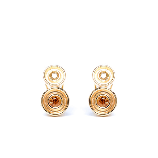 Yellow Two Stone Flora Earrings