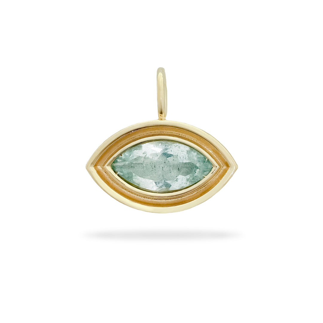 Aquamarine Marquise Flora Pendant
