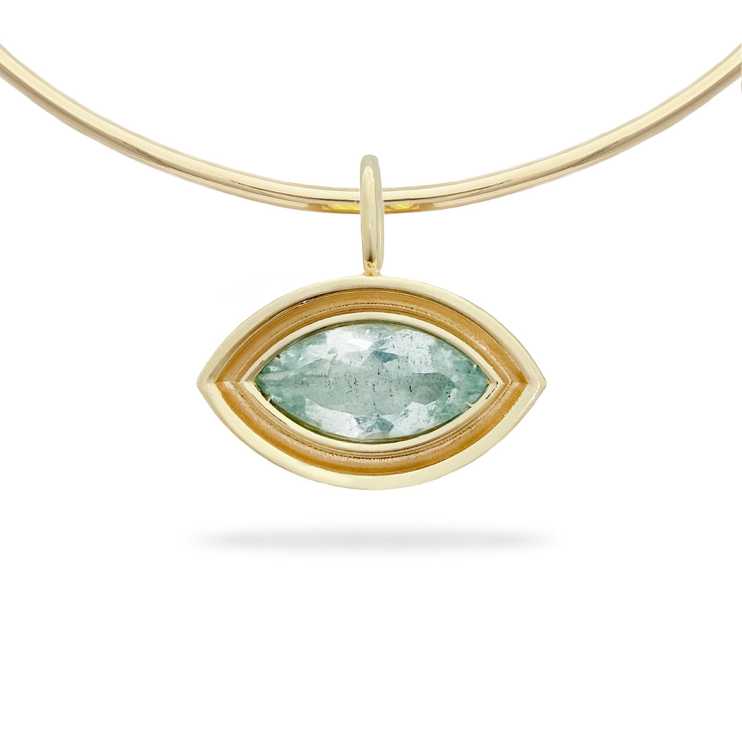 Aquamarine Marquise Flora Pendant