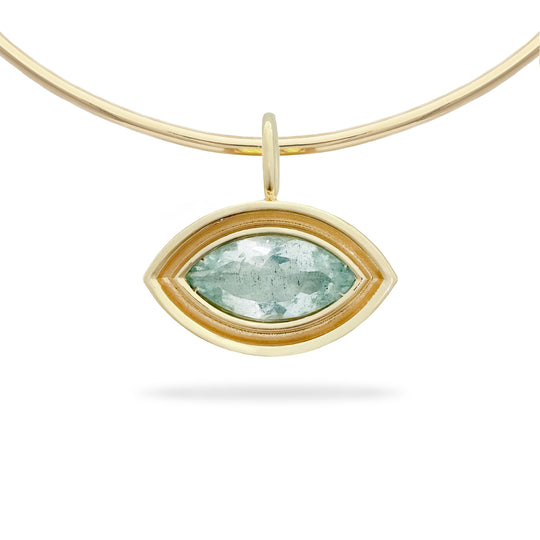 Aquamarine Marquise Flora Pendant