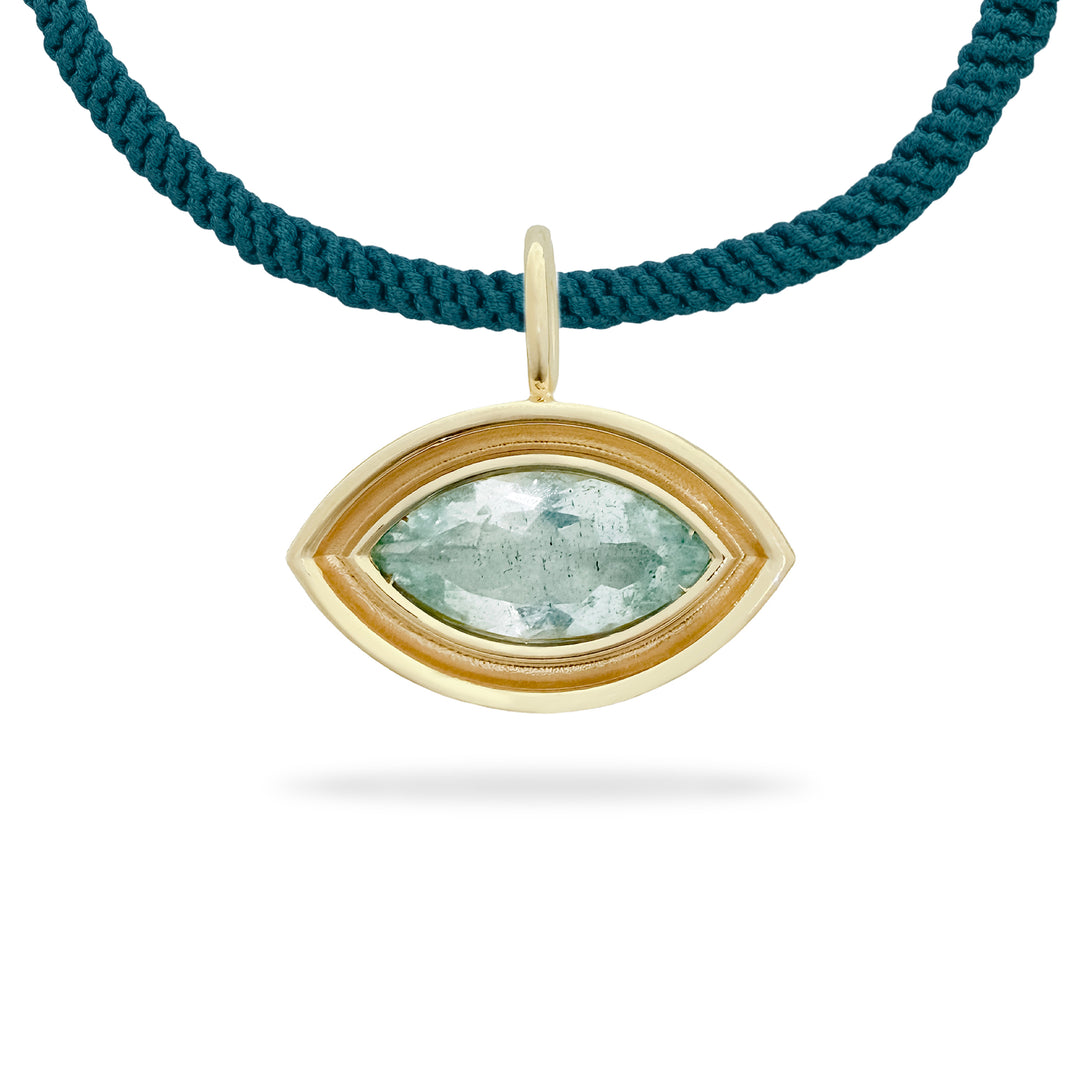 Aquamarine Marquise Flora Pendant