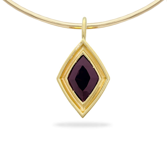Garnet Lozenge Flora Pendant