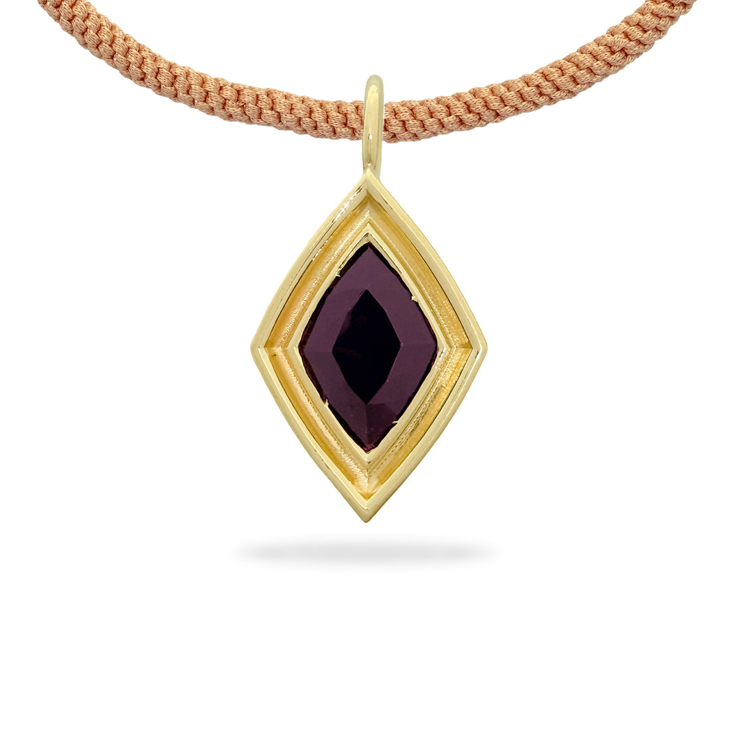 Garnet Lozenge Flora Pendant