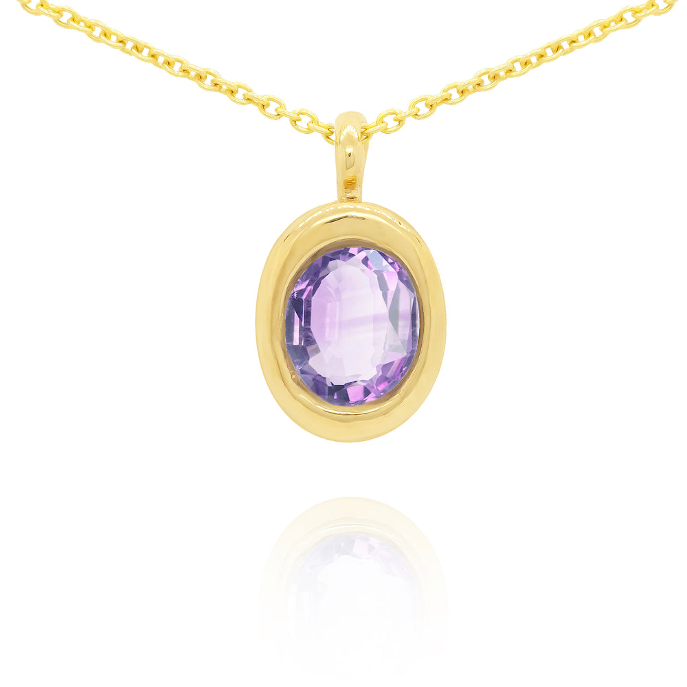 Amethyst Solo Oval Necklace