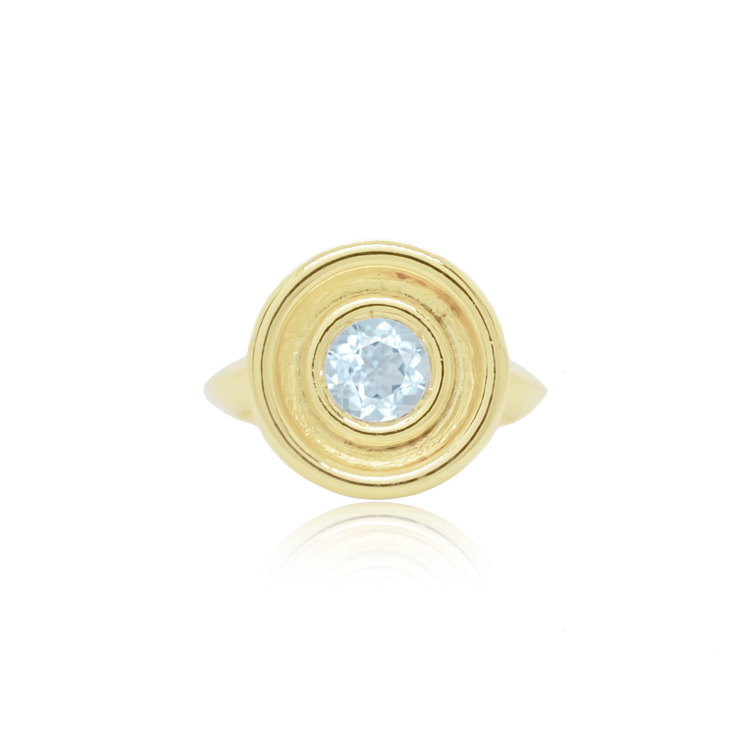 Aquamarine Flora Ring