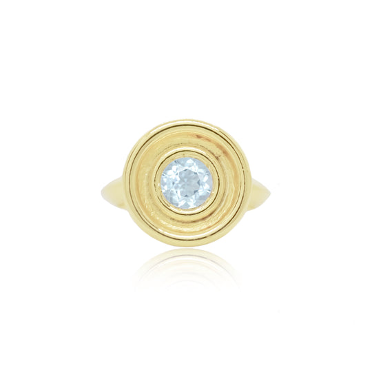 Aquamarine Flora Ring