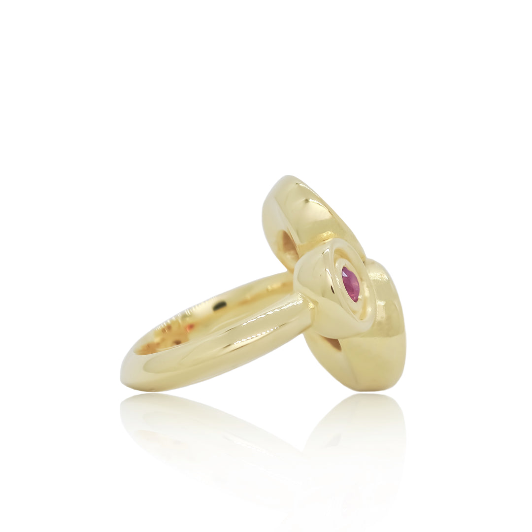 Pink Three Stone Flora Ring