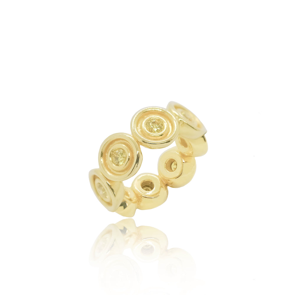 Yellow Sapphire Flora Band Ring