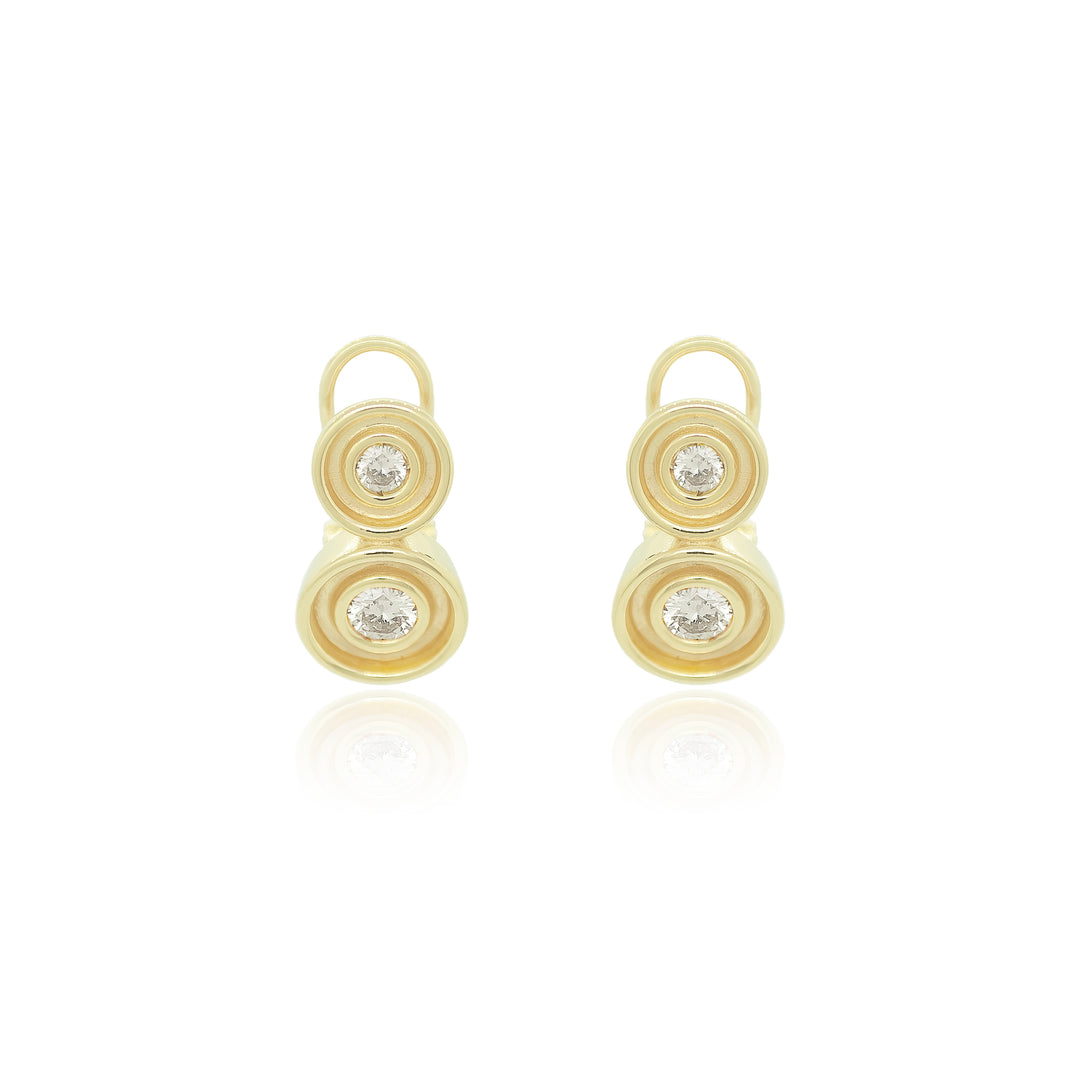 Diamond Two Stone Flora Earrings