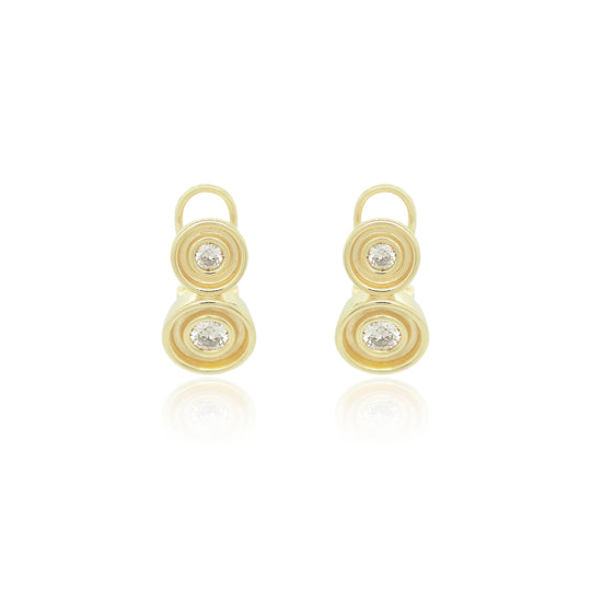 Diamond Two Stone Flora Earrings