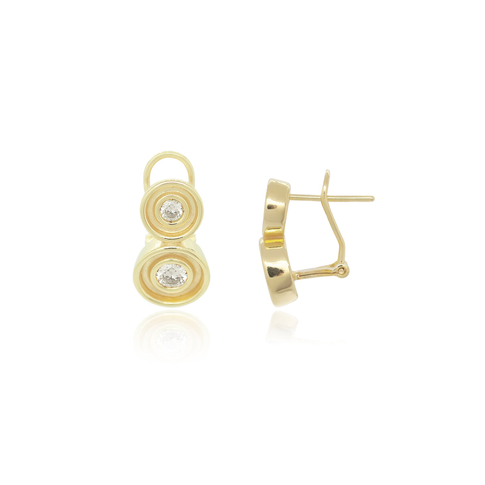 Diamond Two Stone Flora Earrings