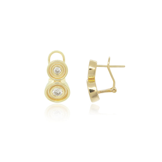 Diamond Two Stone Flora Earrings