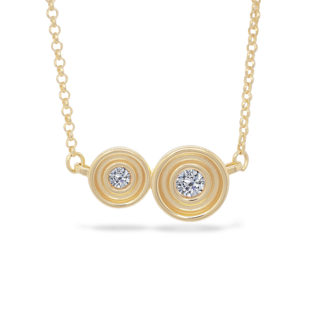 Diamond Two Stone Flora Necklace