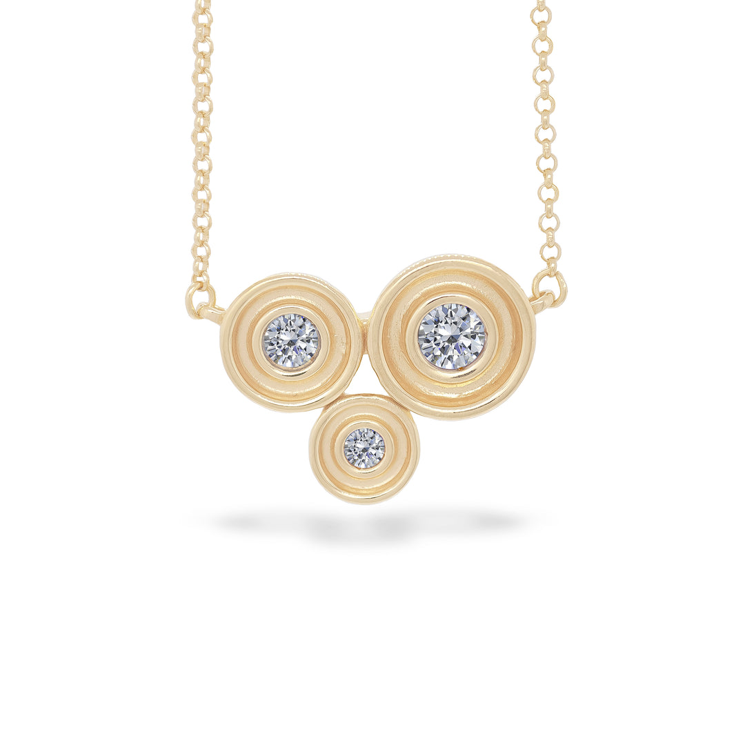 Diamond Three Stone Flora Necklace