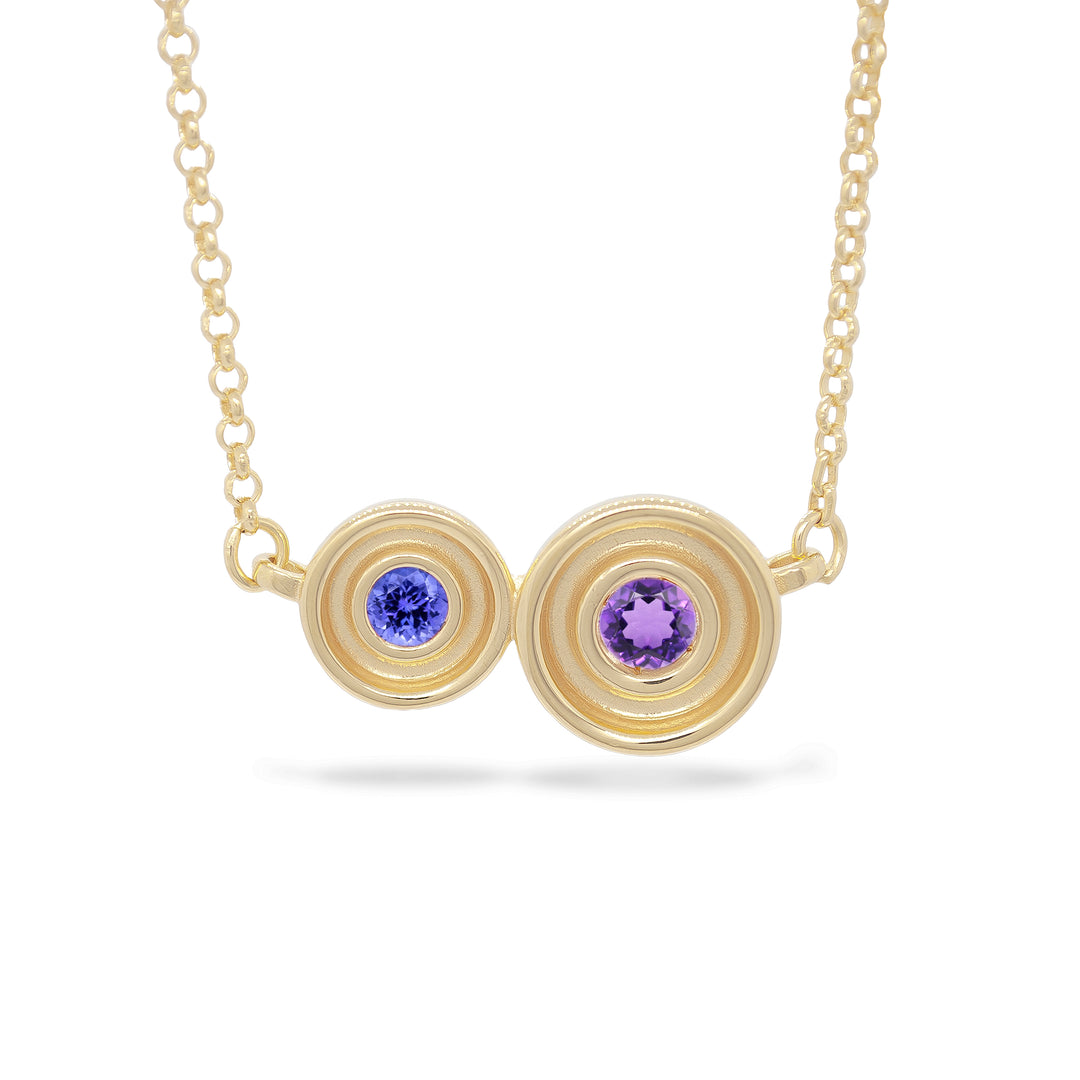 Violet Two Stone Flora Necklace