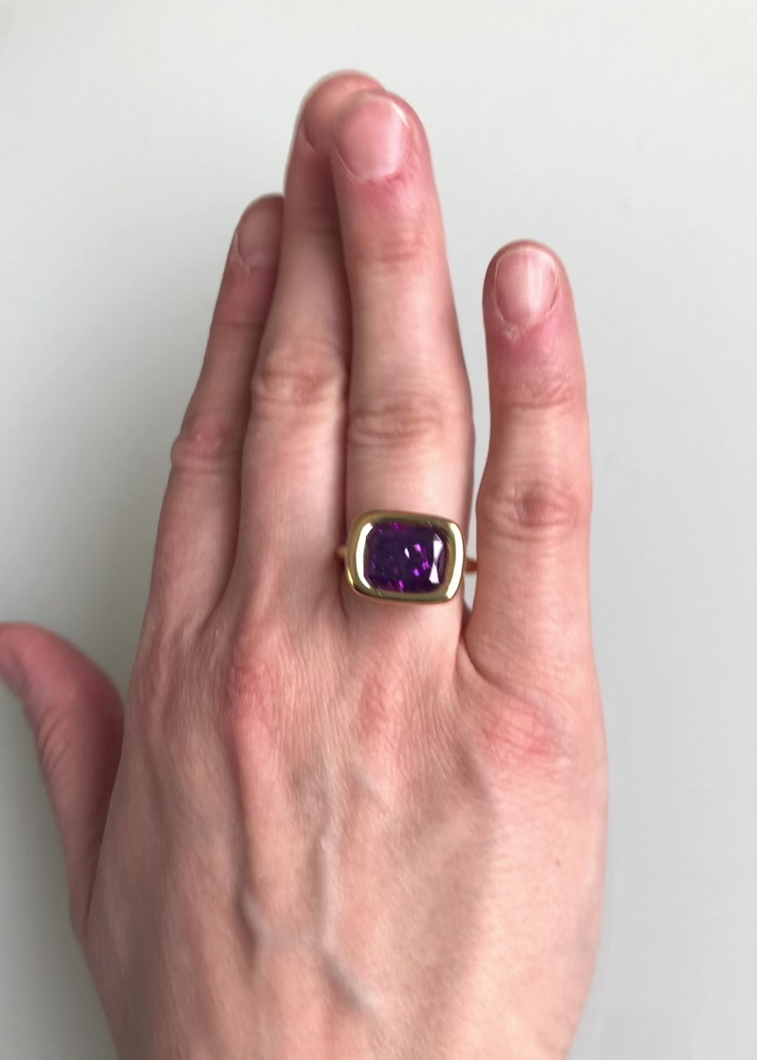 Amethyst Square Bud Ring