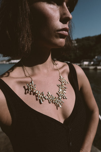 Gold statement necklace from Atelier ORMAN