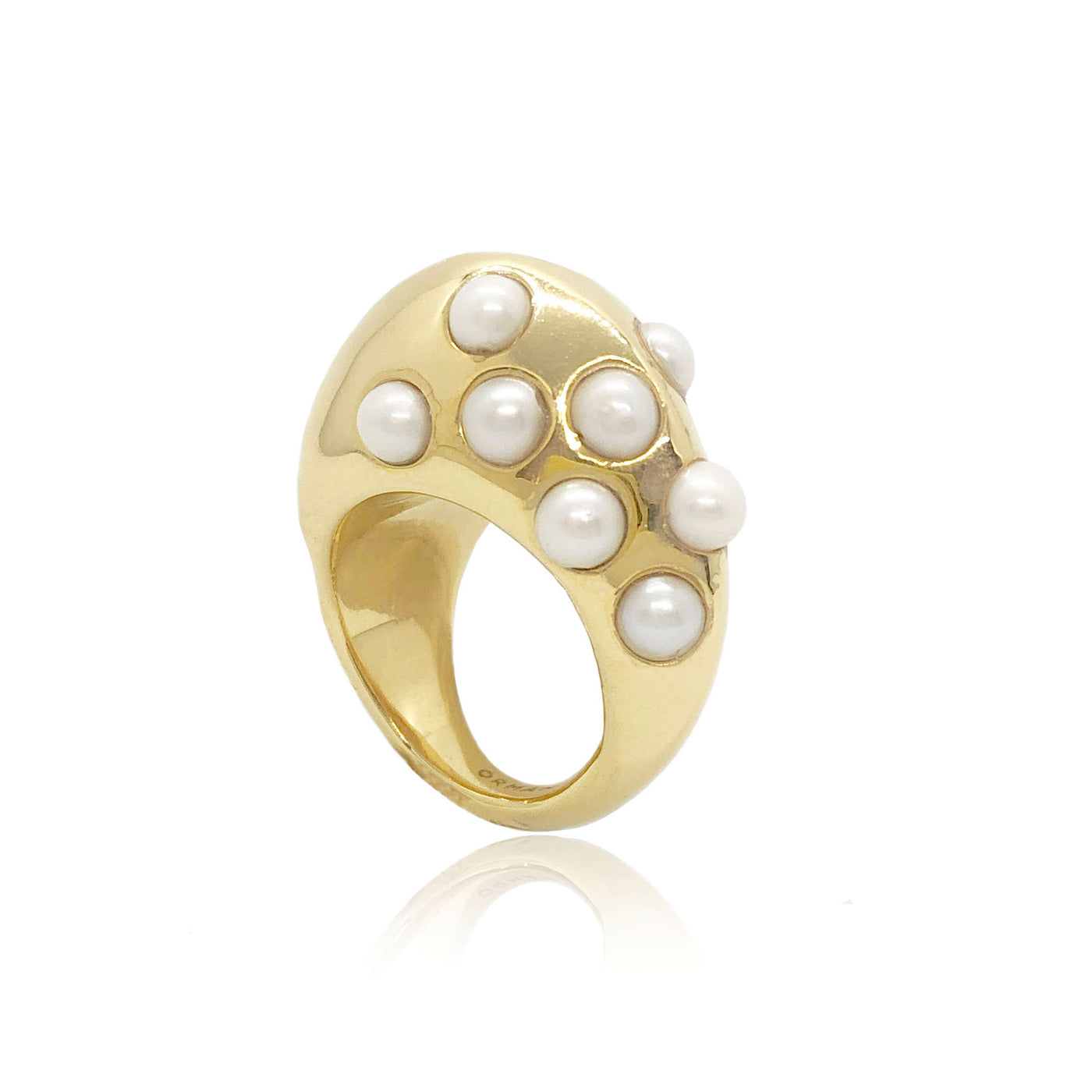 Sculptural gold ring with pearls from Atelier ORMAN