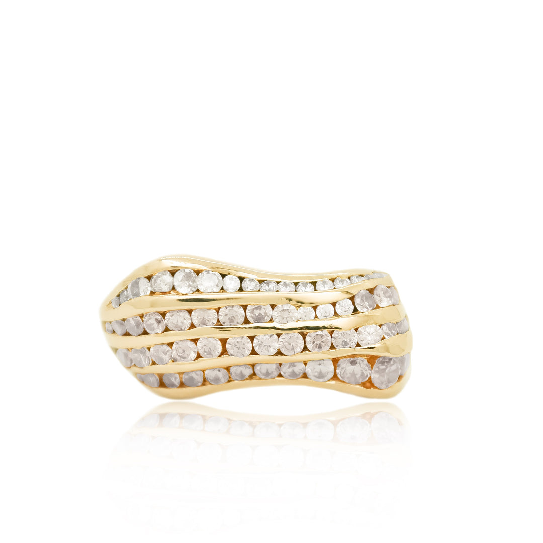 Gold sculptural ring with diamonds from Atelier ORMAN