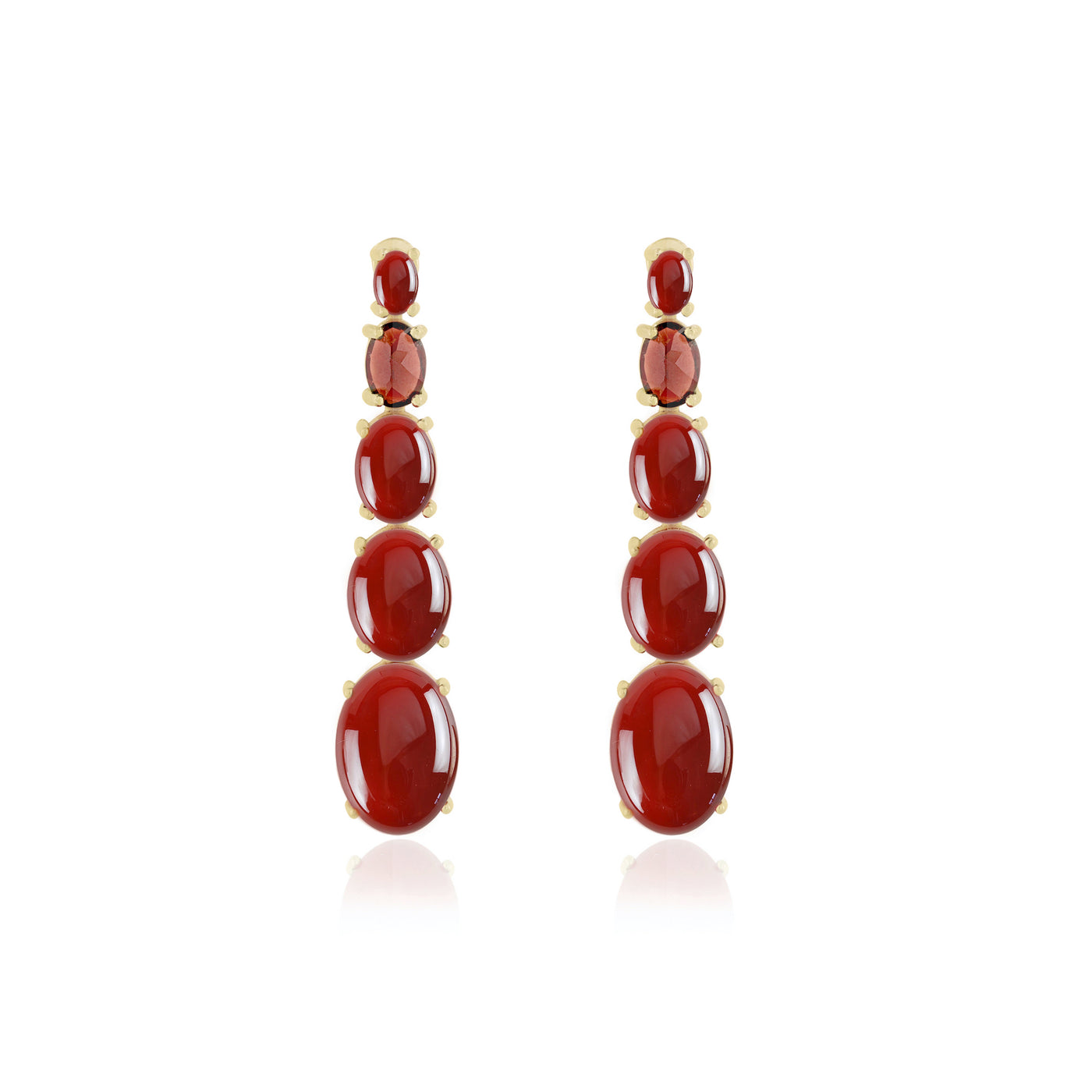 fine jewelry earrings in gold with agate carnelian and ruby gemstones from Atelier ORMAN