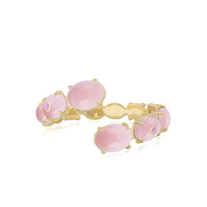 fine jewelry cuff bracelet in gold with pink opal and pink tourmaline gemstones from Atelier ORMAN