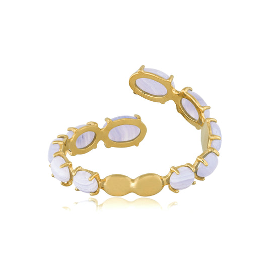 fine jewelry bracelet in gold with blue lace agate agate and amethyst gemstones from Atelier ORMAN