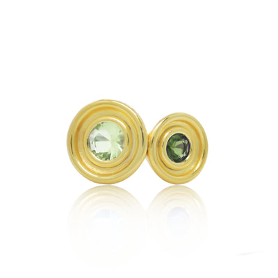 Gold cocktail ring with prasiolite and tourmaline from Atelier ORMAN