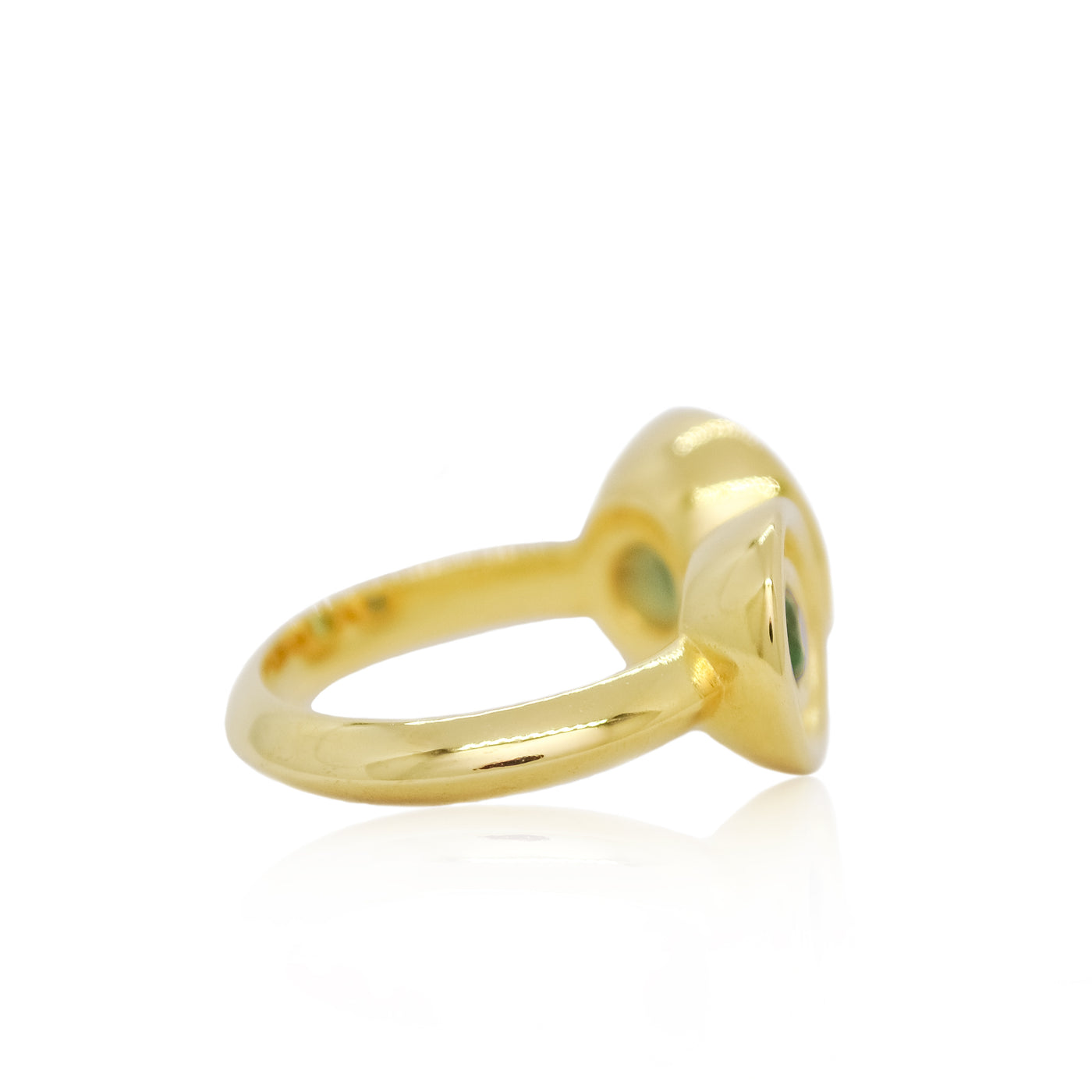Gold cocktail ring with prasiolite and tourmaline from Atelier ORMAN