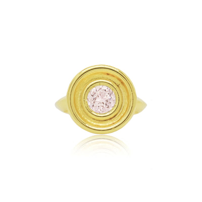 Gold solitaire cocktail ring with morganite from Atelier ORMAN
