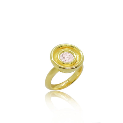 Gold solitaire cocktail ring with morganite from Atelier ORMAN