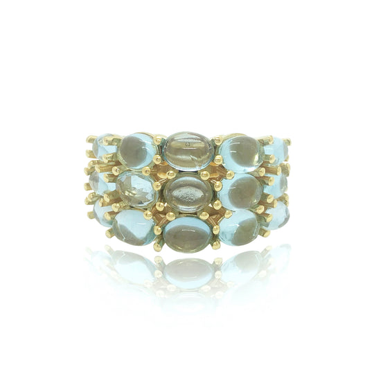 Gold cocktail ring with aquamarines from Atelier ORMAN