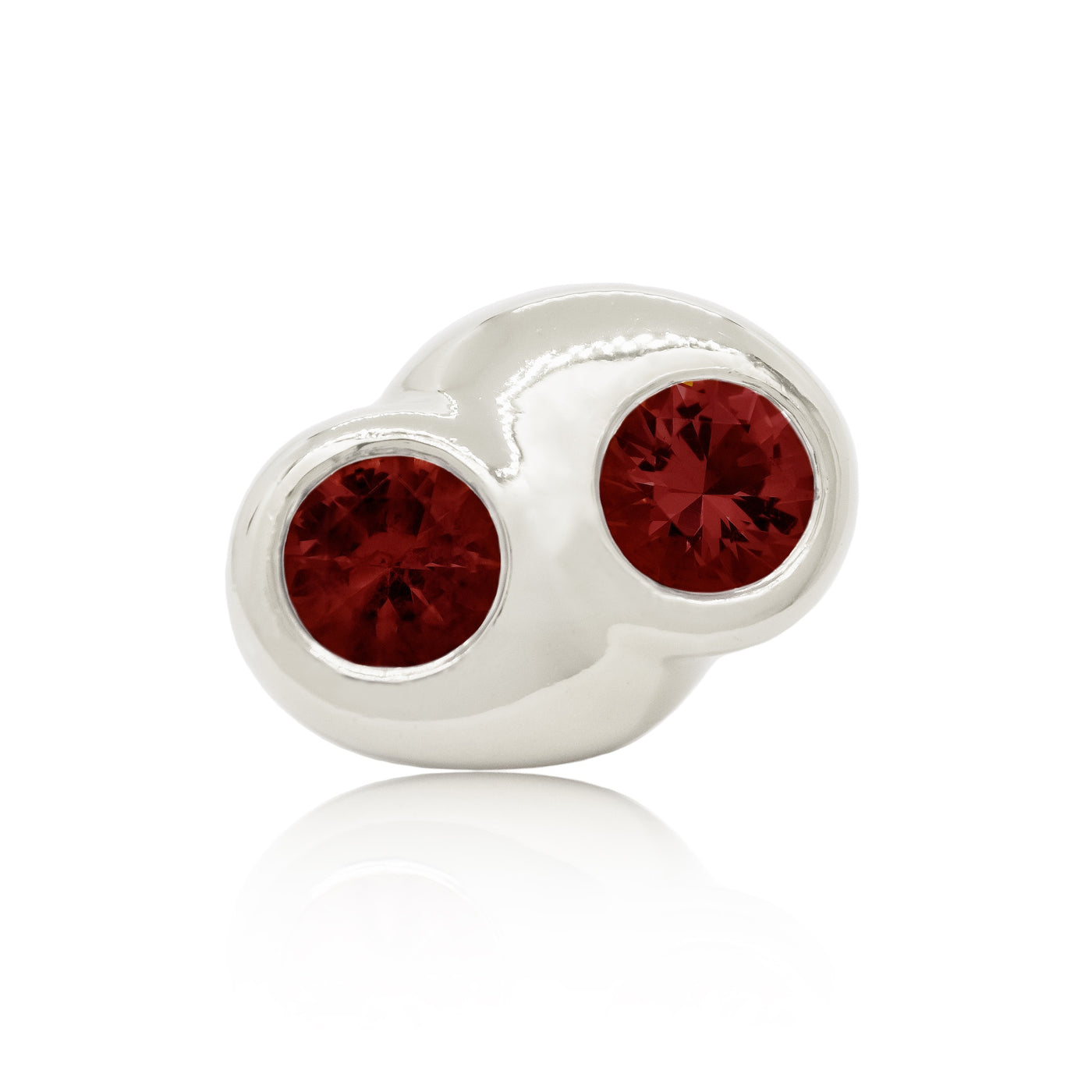 Silver cocktail ring with red garnet from Atelier ORMAN